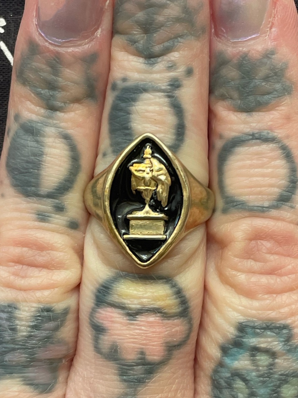 Brass Mother Night Urn Ring - Picture 4 of 4